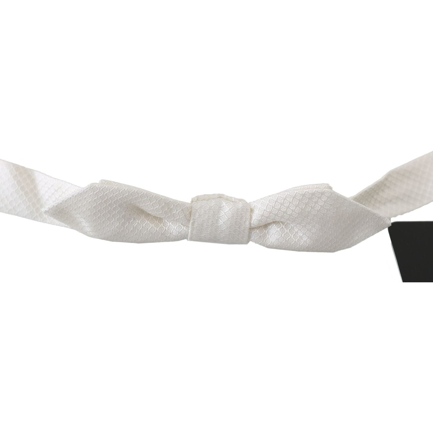 Dolce & Gabbana White 100% Silk Slim Adjustable Neck Papillon Men Tie FT1018