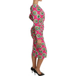 Dolce & Gabbana Pink Silk Cup Cake Sheath Stretch Dress DR2016-36