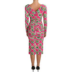 Dolce & Gabbana Pink Silk Cup Cake Sheath Stretch Dress DR2016-36