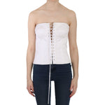 Dolce & Gabbana White PALERMO Cotton Bustier Top Corset TSH3398-46