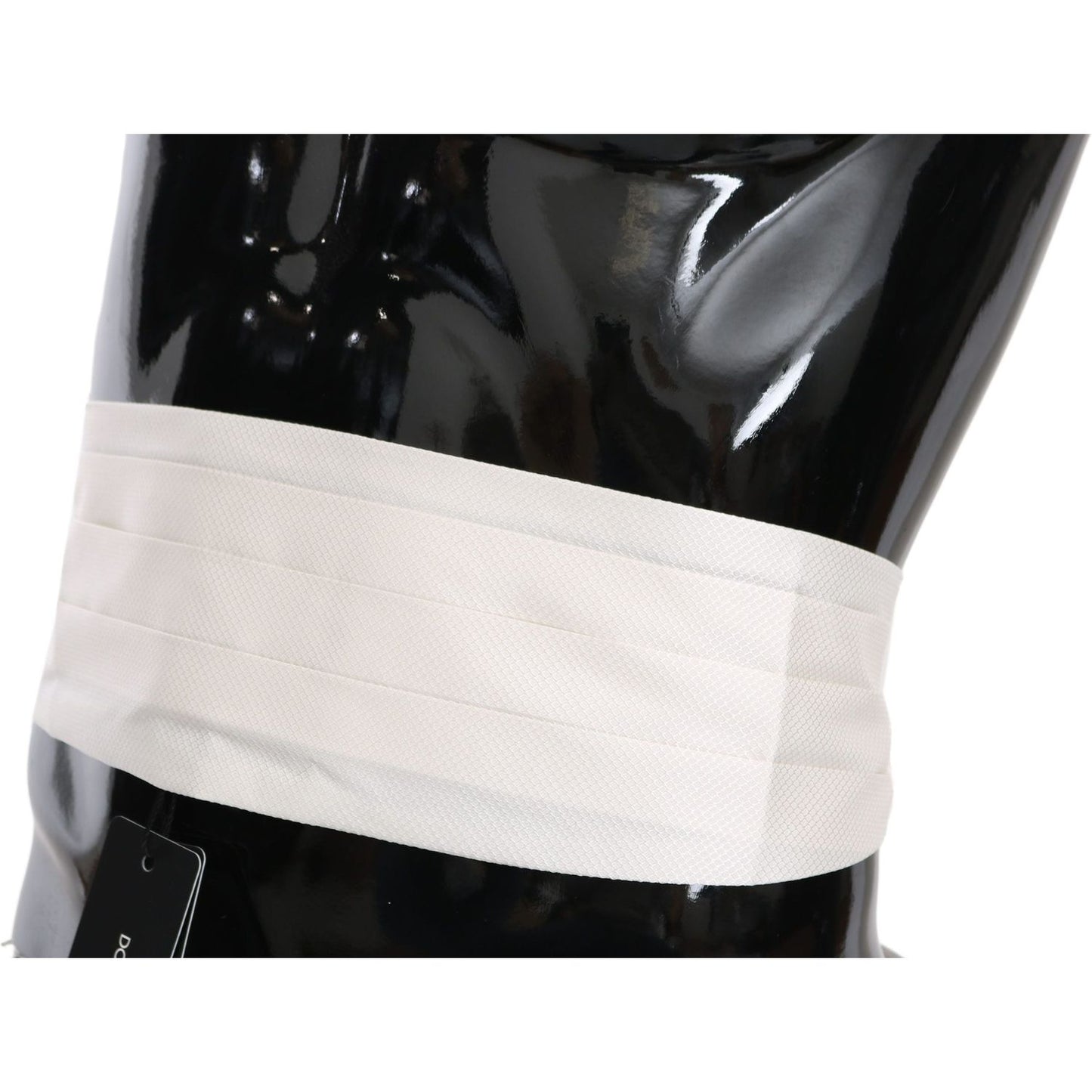 Dolce & Gabbana White Men Waist Belt 100% Silk Cummerbund BEL60451-52