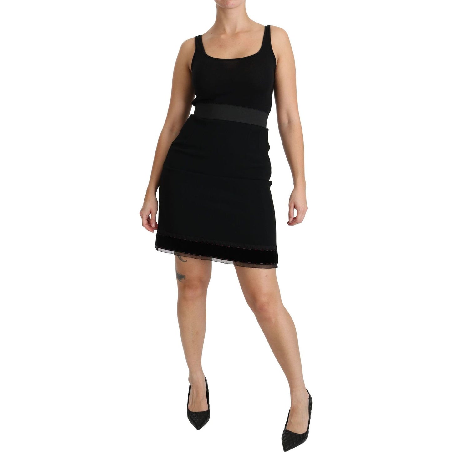 Dolce & Gabbana Elegant High-Waist Black Skirt Dolce & Gabbana Rosy Brown