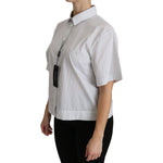 Dolce & Gabbana White Collared Short Sleeve Polo Shirt Top TSH4314-46