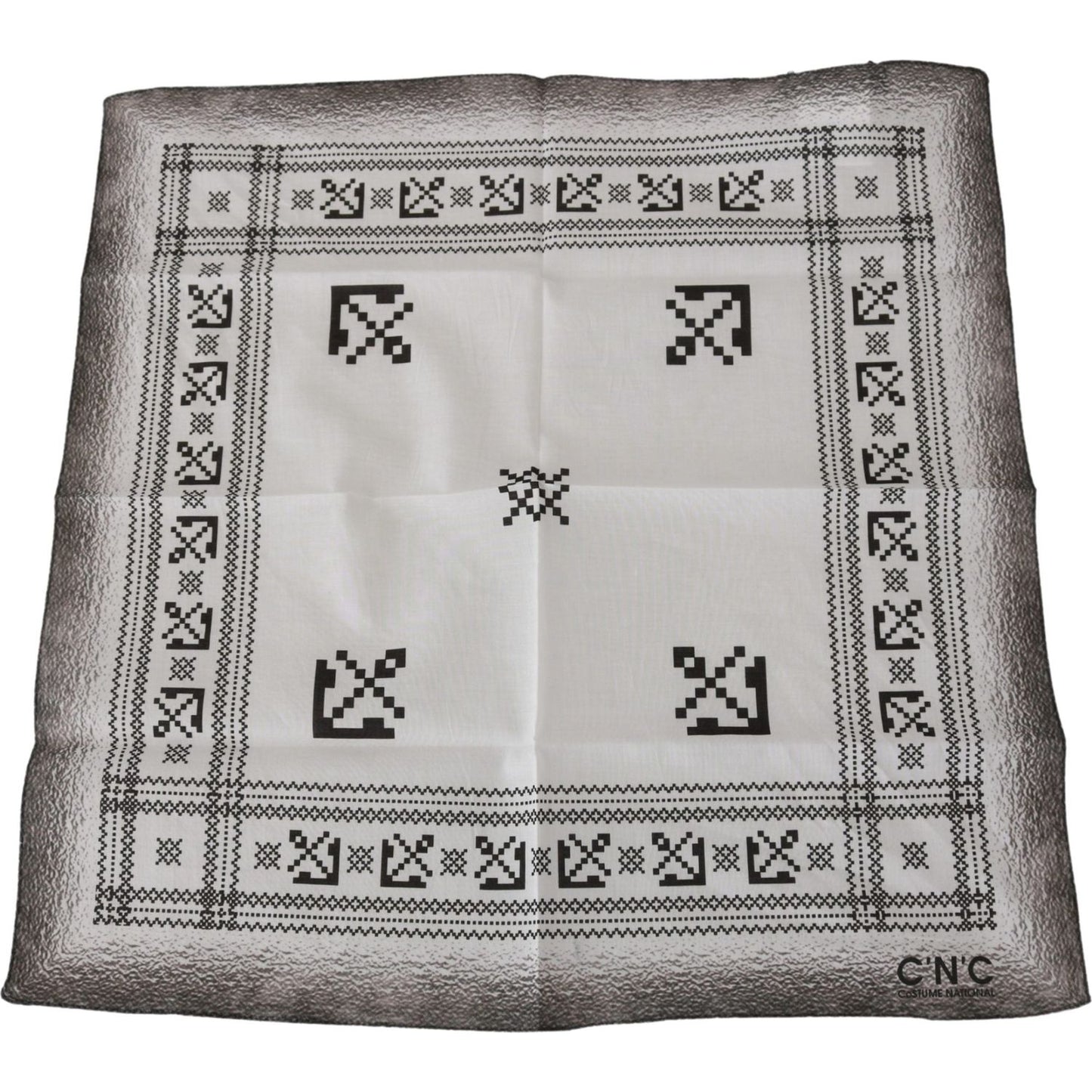 Costume National White Printed Bandana Cotton Scarf MS1503BG