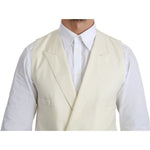 Dolce & Gabbana White Waistcoat Formal Wool Vest TSH4656-44