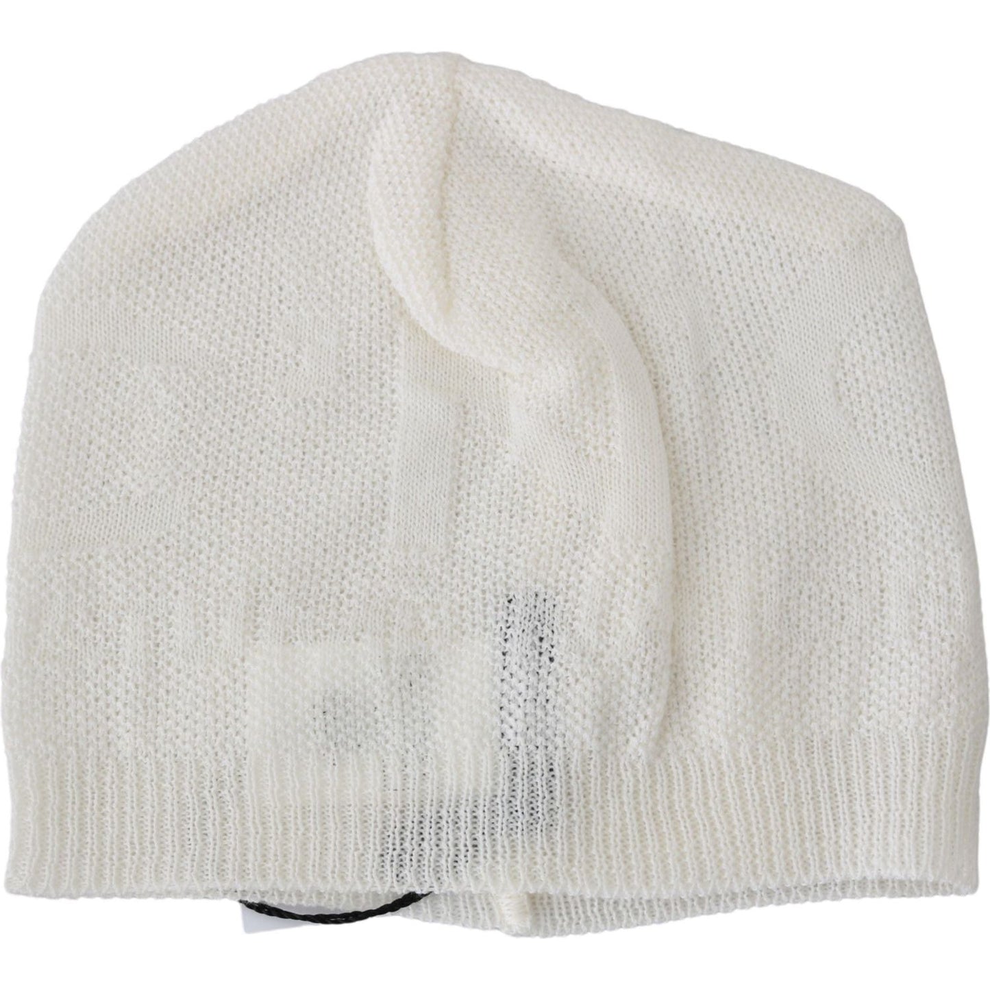 Costume National Beanie White Wool Blend Branded Hat HAT20127