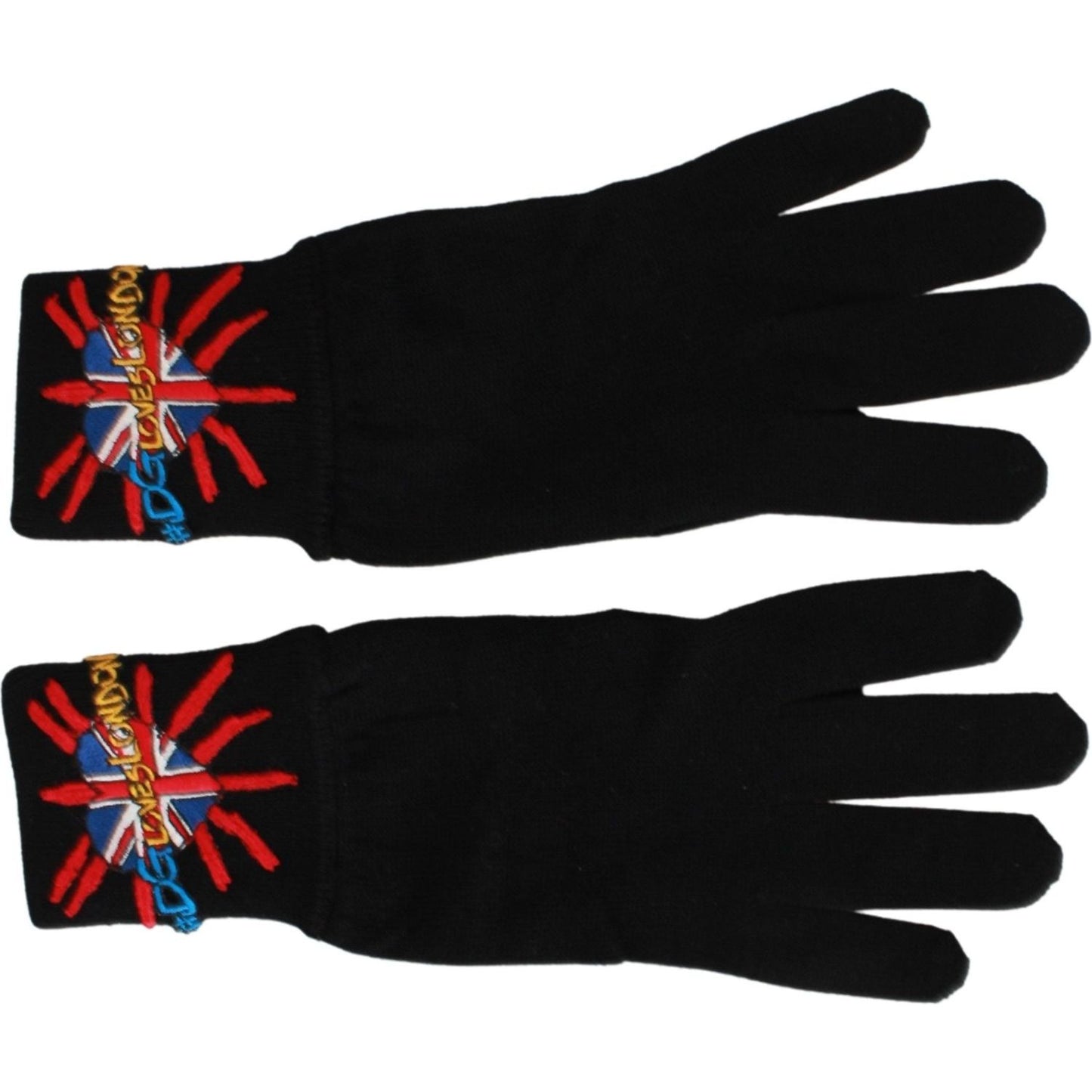 Dolce & Gabbana Black #DGLovesLondon Embroidered Wool Gloves
