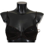 Ermanno Scervino Brown Sequined Balconcino Bra Underwear BIK767-It2