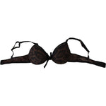 Roberto Cavalli Black Leopard Nylon Push Up Bra Underwear BIK772-It1
