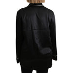 Dolce & Gabbana Black Shirt Silk Stretch Top Blouse TSH4819-38