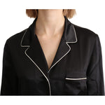 Dolce & Gabbana Black Shirt Silk Stretch Top Blouse TSH4819-38