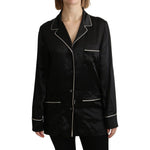 Dolce & Gabbana Black Shirt Silk Stretch Top Blouse TSH4819-38