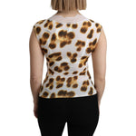 Roberto Cavalli White Brown Camisole Underwear Blouse TSH5184-40