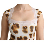 Roberto Cavalli White Brown Camisole Underwear Blouse TSH5184-40