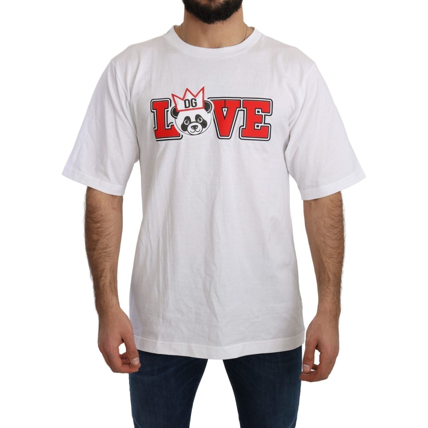 Dolce & Gabbana White Love Panda Print Top T-shirt TSH4955-44