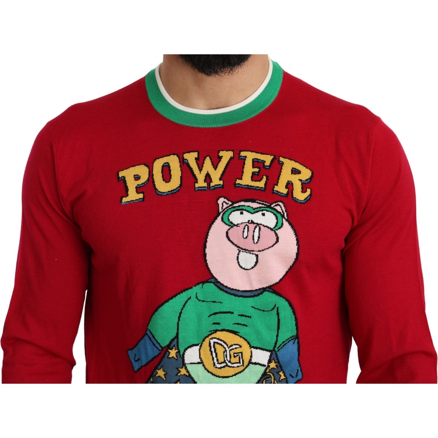 Dolce & Gabbana Red Wool Silk Pig of the Year Sweater TSH5219-46