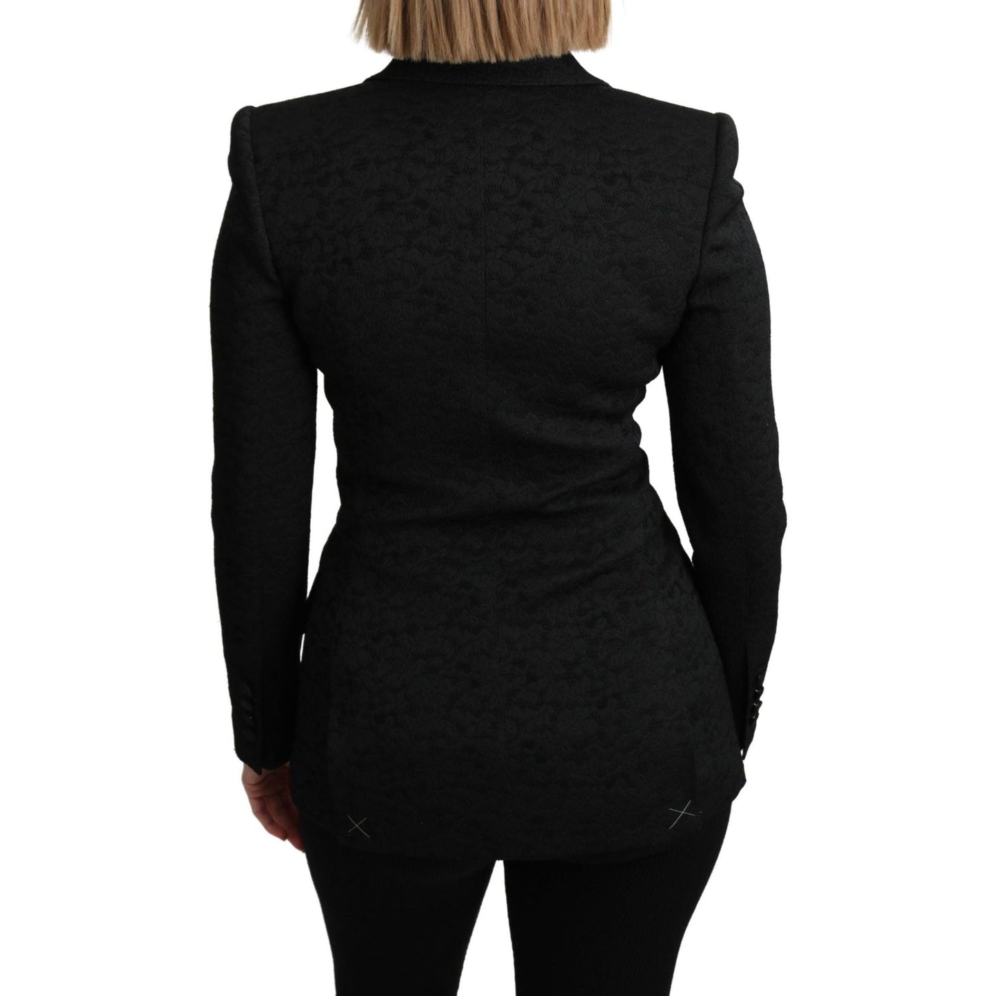 Dolce & Gabbana Elegant Black Brocade Single Breasted Blazer Dolce & Gabbana Black