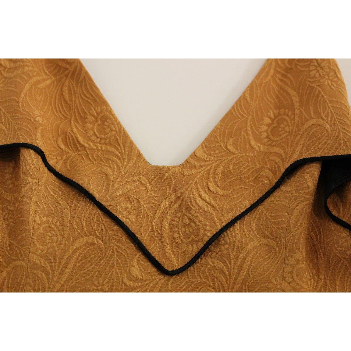 FILOS Silk Bronze & Black Sleeveless Sheath Dress Dresses FILOS Sienna