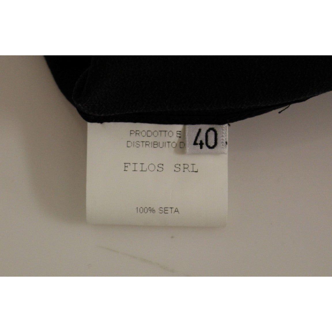 FILOS Silk Bronze & Black Sleeveless Sheath Dress Dresses FILOS Light Slate Gray
