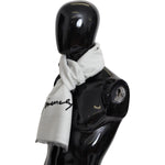 Givenchy Black White Wool Unisex Winter Warm Scarf Wrap Shawl MS1846