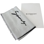 Givenchy Black White Wool Unisex Winter Warm Scarf Wrap Shawl MS1846