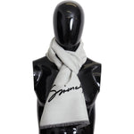 Givenchy Black White Wool Unisex Winter Warm Scarf Wrap Shawl MS1846