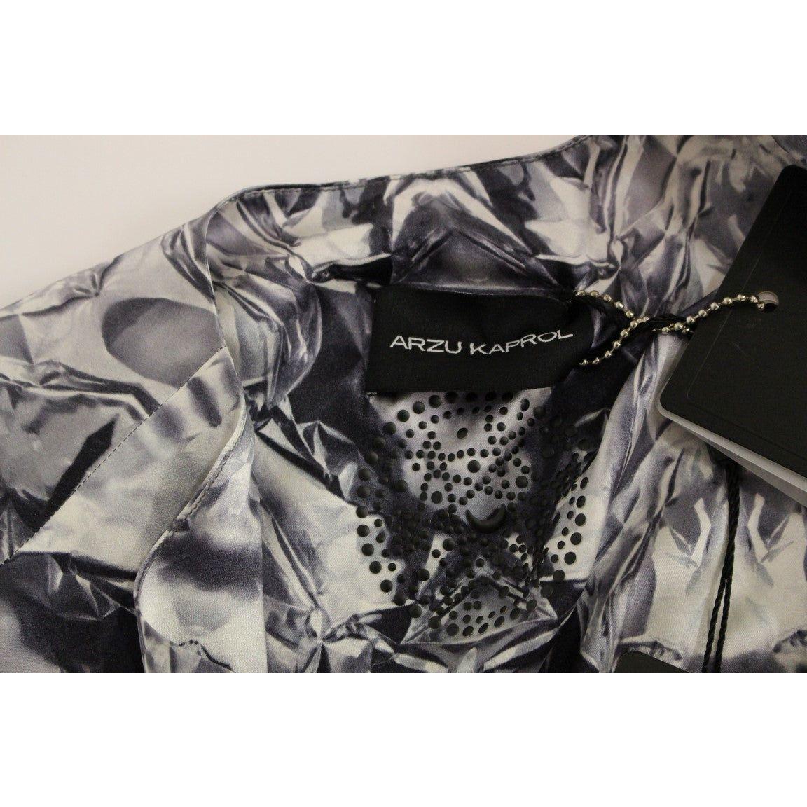 Arzu Kaprol Exquisite Silk Sleeveless Blouse in Multicolor Arzu Kaprol Dark Slate Gray