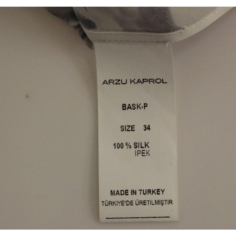 Arzu Kaprol Exquisite Silk Sleeveless Blouse in Multicolor Arzu Kaprol Slate Gray