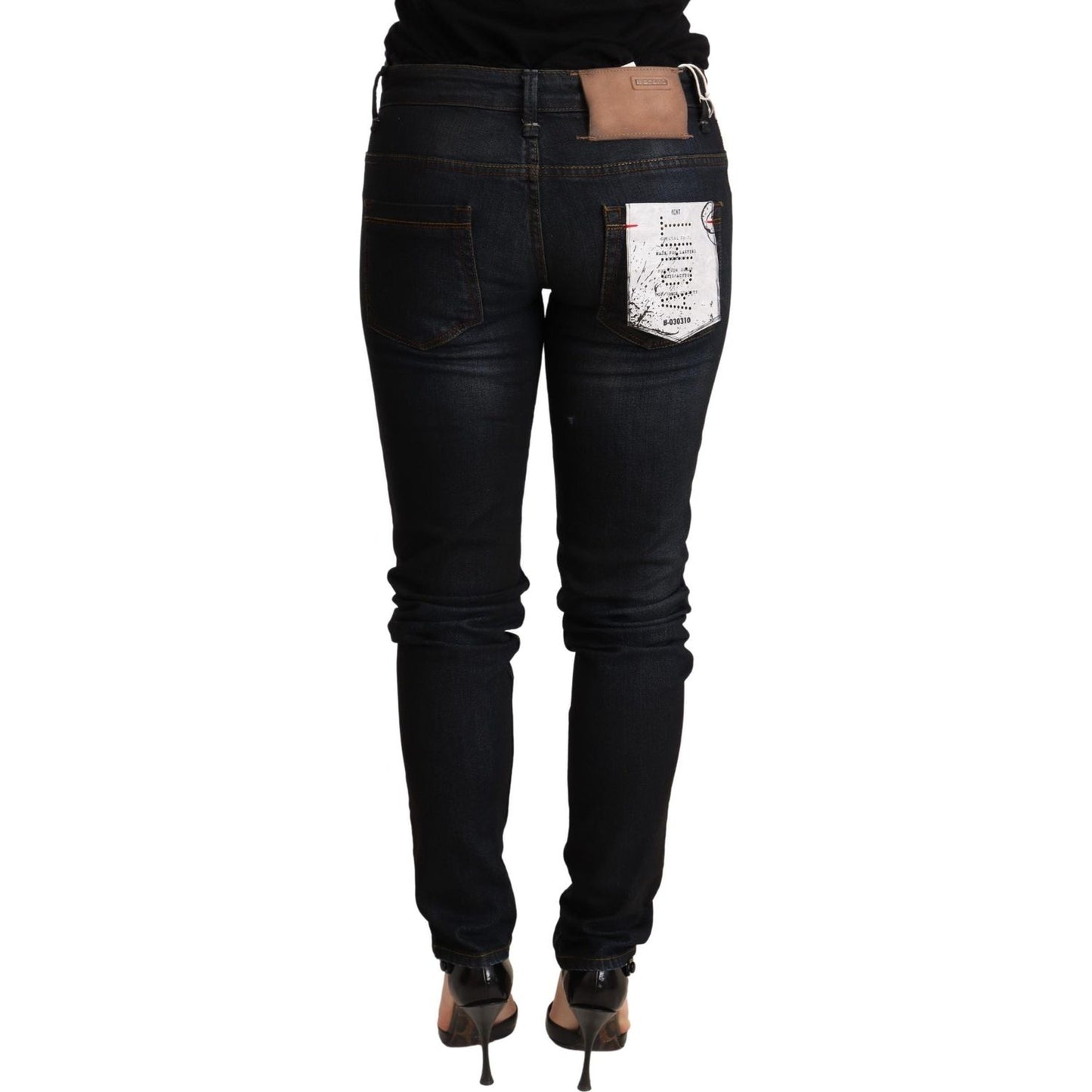 Acht Blue Washed Low Waist Skinny Denim Trouser