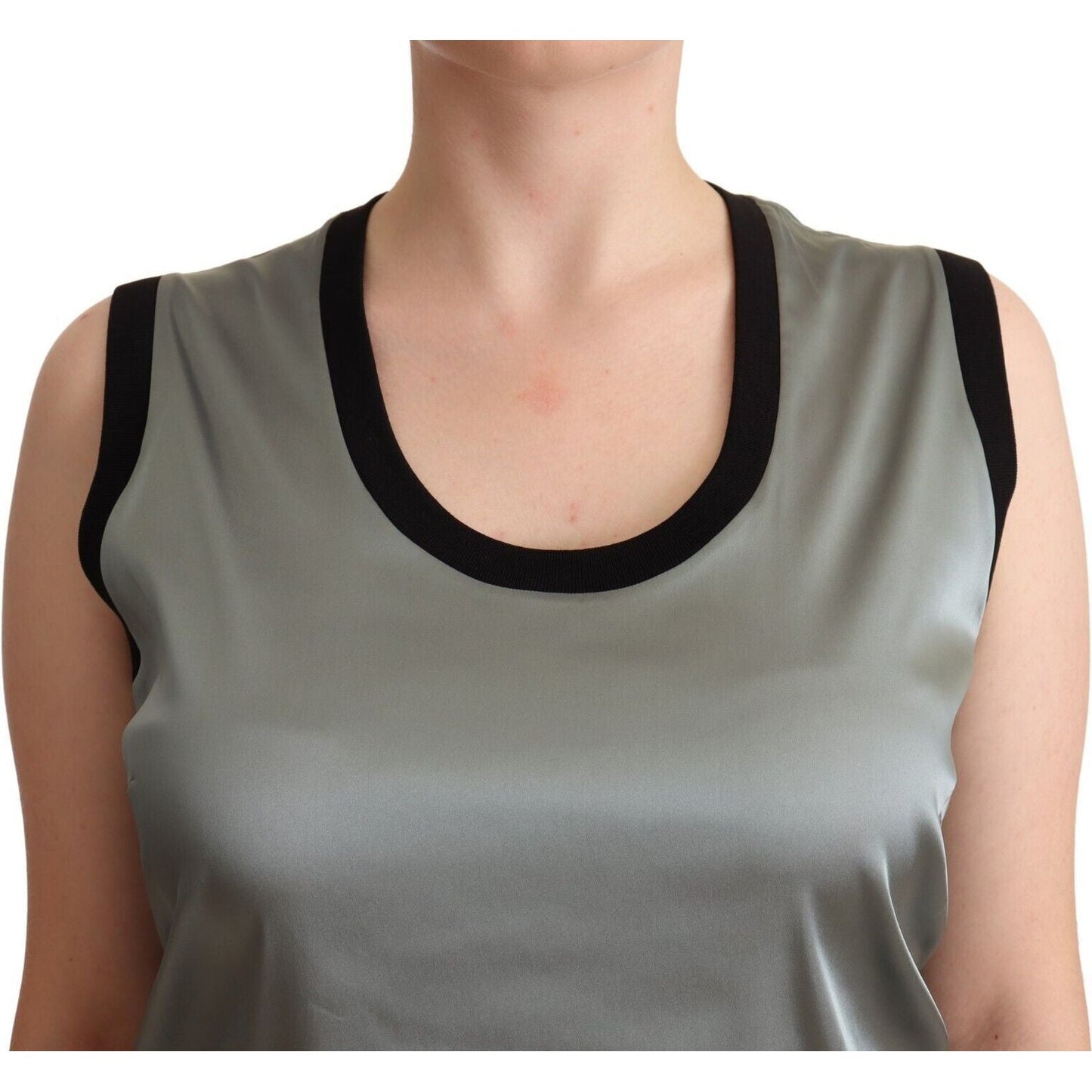 Dolce & Gabbana Silver Round Neck Sleeveless Casual Tank Top TSH1429 - 48