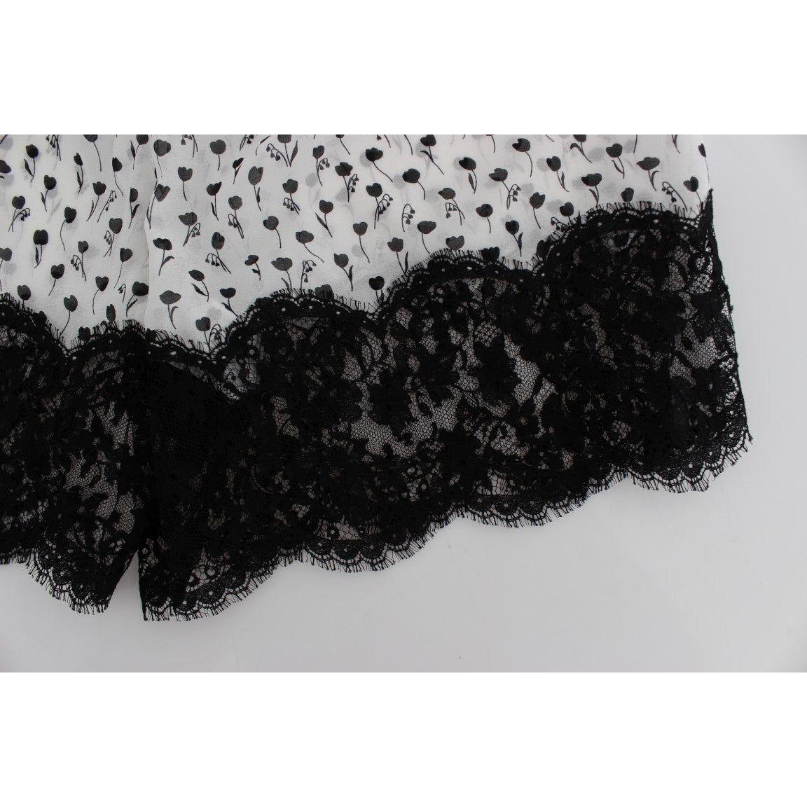Dolce & Gabbana Elegant Silk Lace Sleep-Shorts Dolce & Gabbana Black