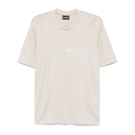 Emporio Armani ASV jersey-Lyocell blend T-shirt with embroidery Topwear