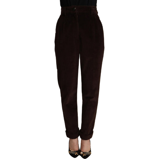 Dolce & Gabbana Bordeaux Corduroy Cotton Trouser Tapered Pants