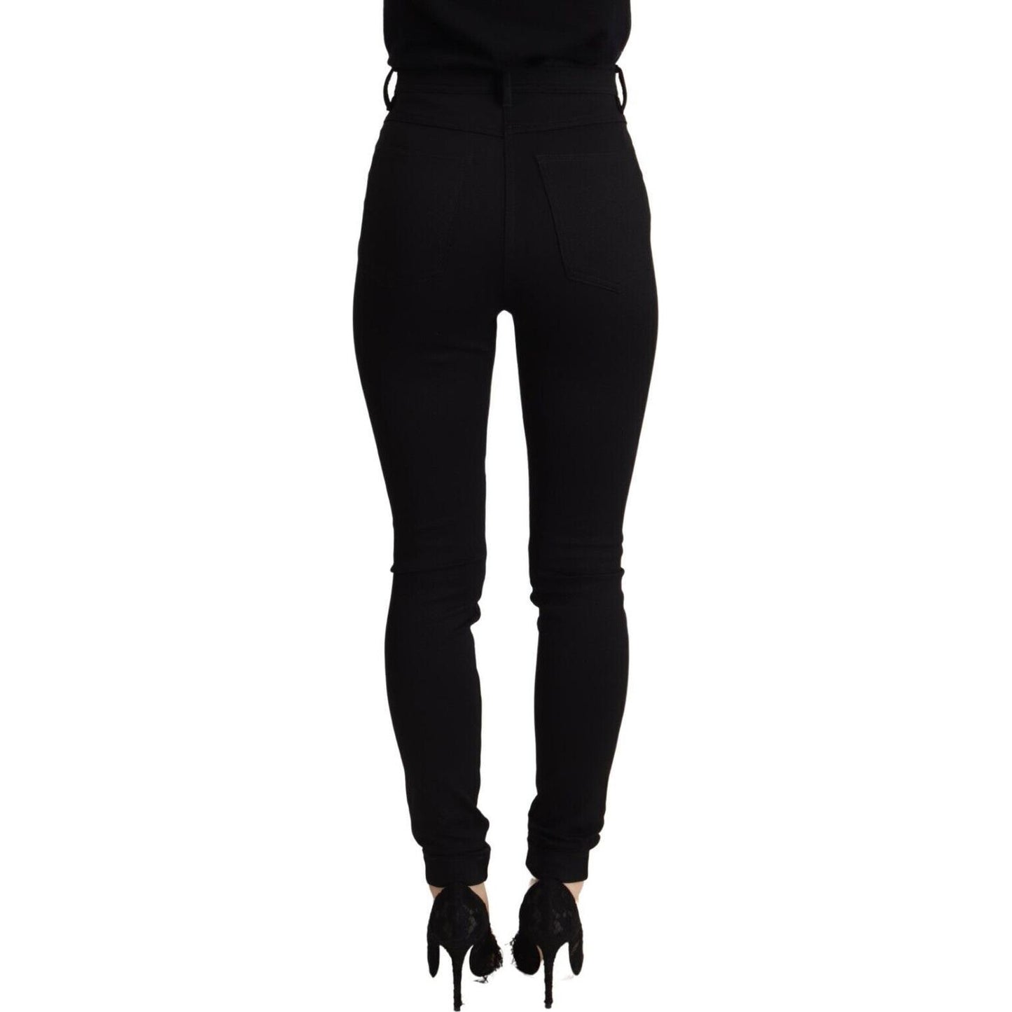 Dolce & Gabbana Elegant High-Waisted Slim Fit Pants Dolce & Gabbana Black