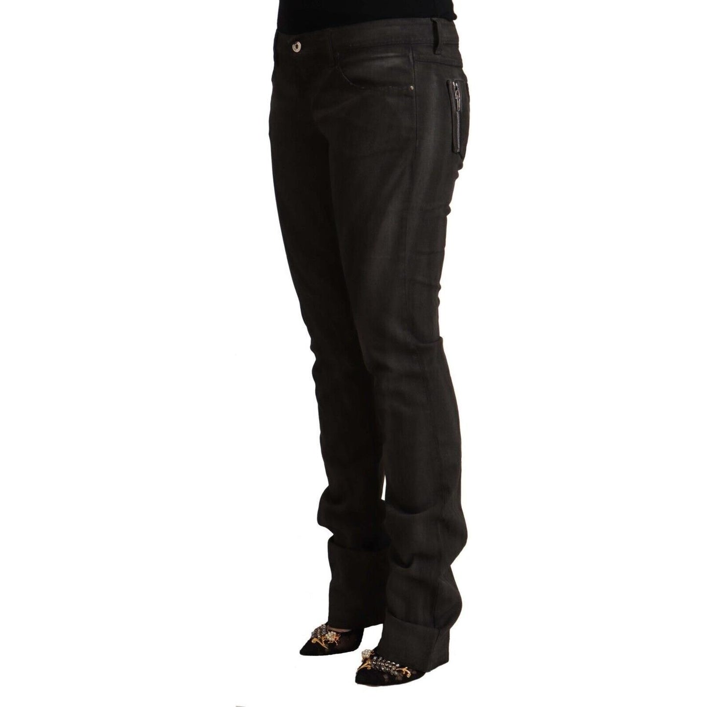 Costume National Elegant Mid Waist Skinny Black Trousers Costume National Black