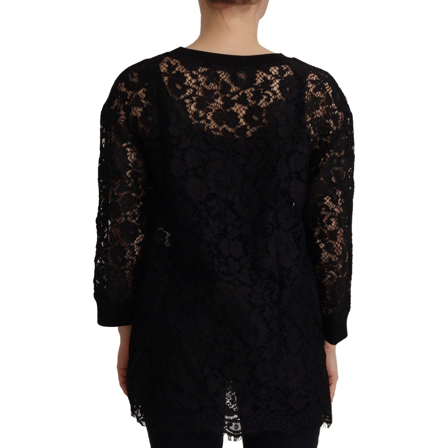 Dolce & Gabbana Elegant Black Long Sleeve Blouse Top Dolce & Gabbana Black