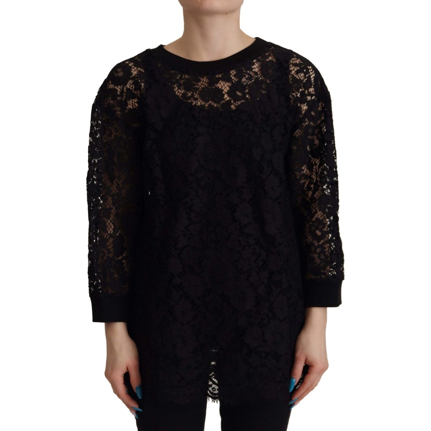 Dolce & Gabbana Elegant Black Long Sleeve Blouse Top Dolce & Gabbana Black