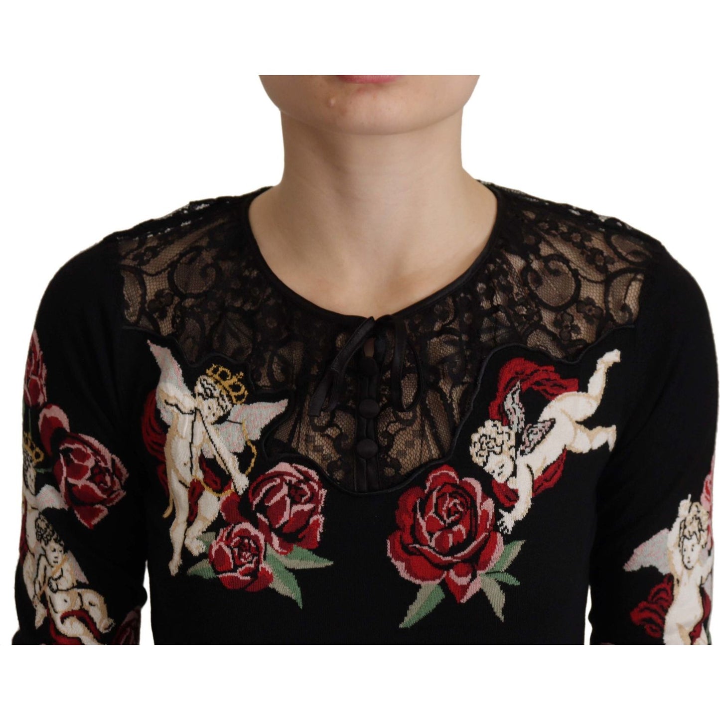 Dolce & Gabbana Embroidered Angel Cardigan Sweater Dolce & Gabbana Rosy Brown