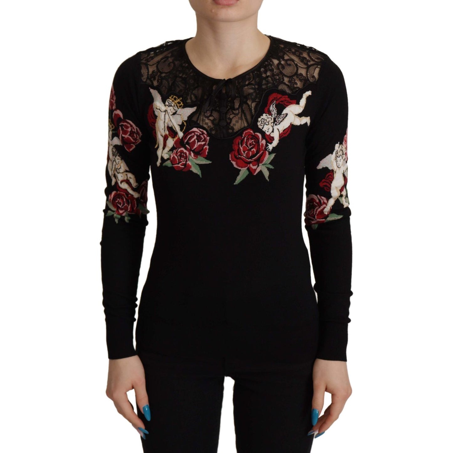 Dolce & Gabbana Embroidered Angel Cardigan Sweater Dolce & Gabbana Rosy Brown