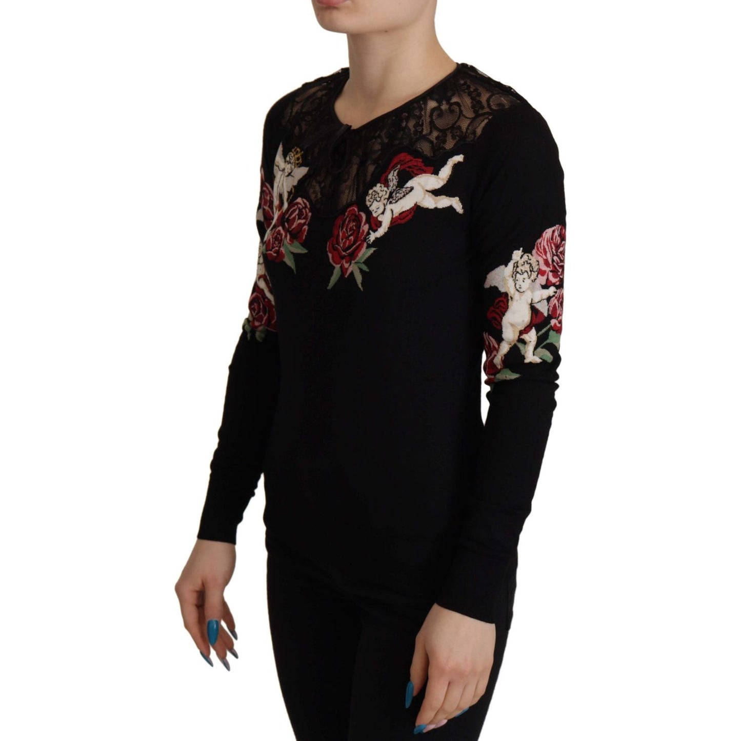 Dolce & Gabbana Embroidered Angel Cardigan Sweater Dolce & Gabbana Rosy Brown