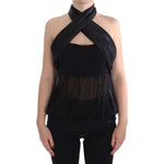 Exte Black Neck Wrap Top Blouse SIG30856-4