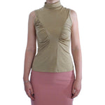 Exte Gold Nylon Turtleneck Top Blouse SIG30859#2-1