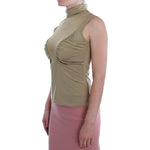 Exte Gold Nylon Turtleneck Top Blouse SIG30859#2-1