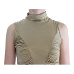 Exte Gold Nylon Turtleneck Top Blouse SIG30859#2-1