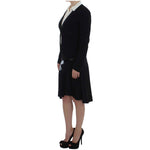 Exte Black Blue Two Piece Suit Skirt & Blazer SIG30906-2