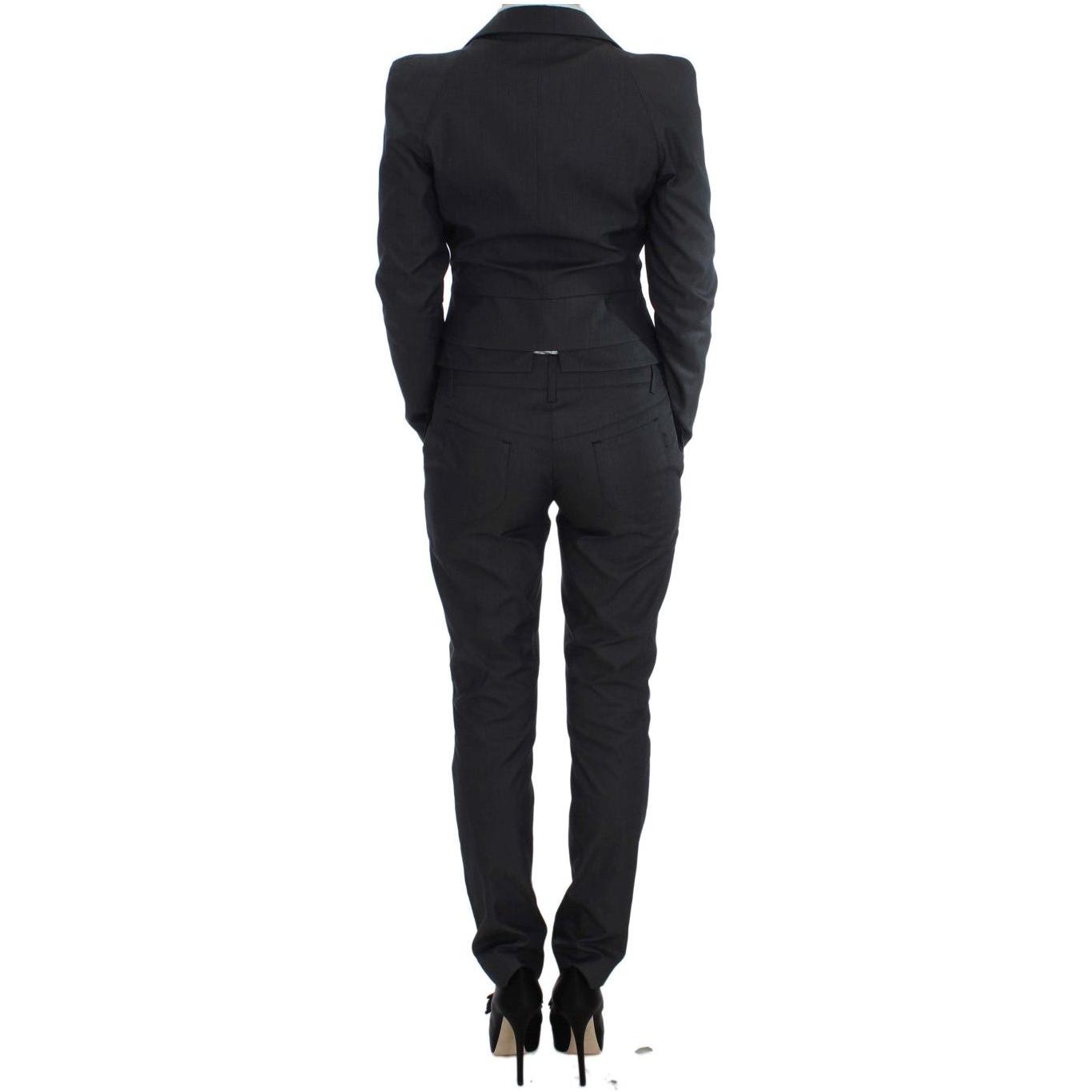 Exte Gray One Button Two Piece Suit SIG30912-1