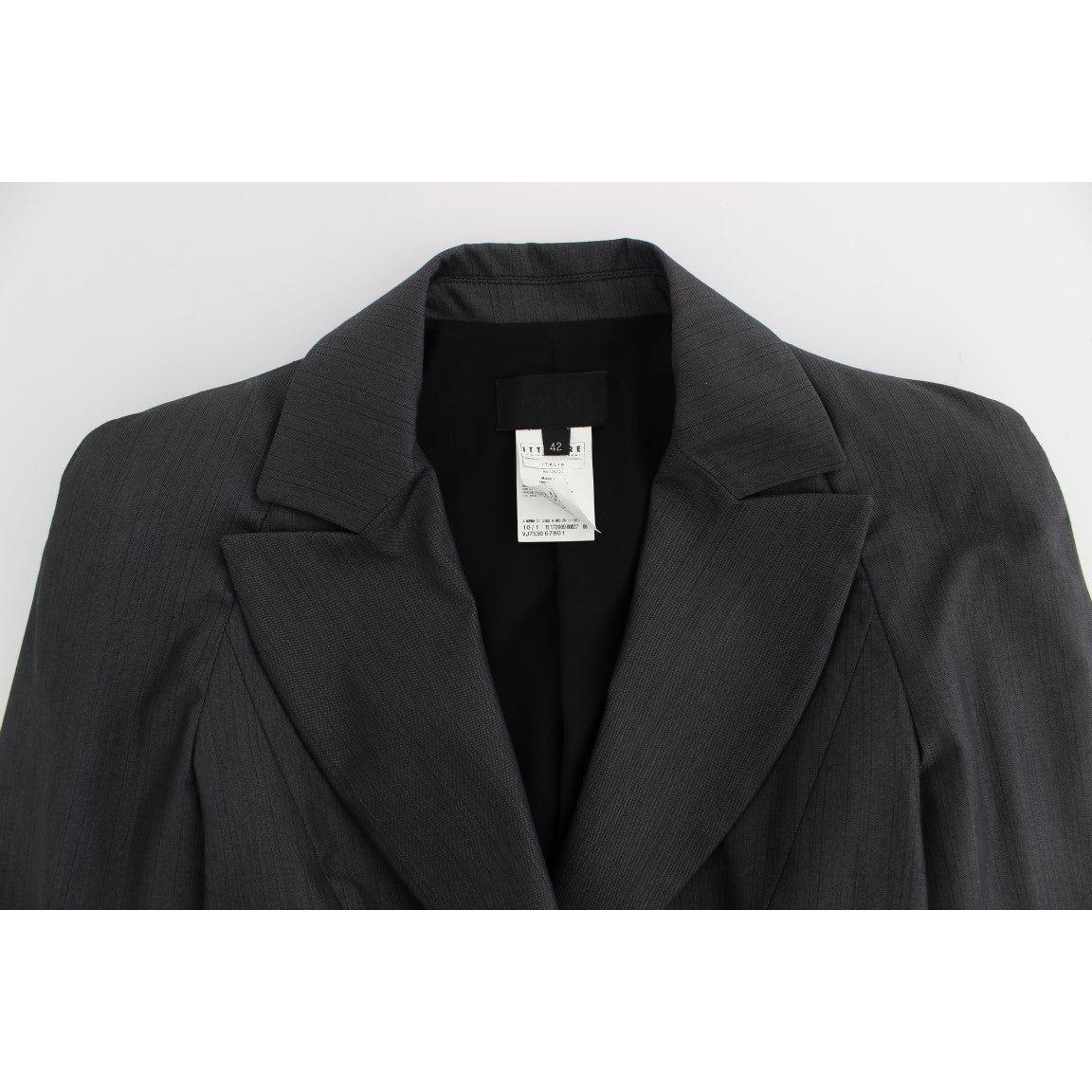 Exte Gray One Button Two Piece Suit SIG30912-1