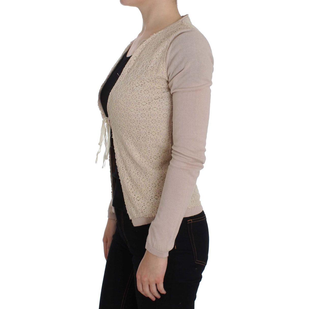 PINK MEMORIES Pink Floral Lace Wrap Sweater SIG32534-1