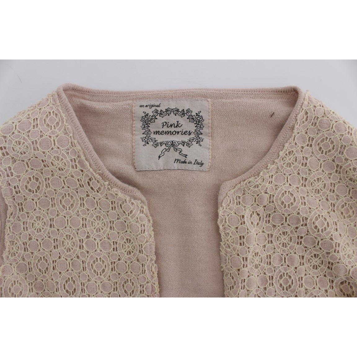 PINK MEMORIES Pink Floral Lace Wrap Sweater SIG32534-1