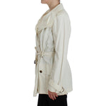 PLEIN SUD White Trench Coat Jacket SIG30998-1